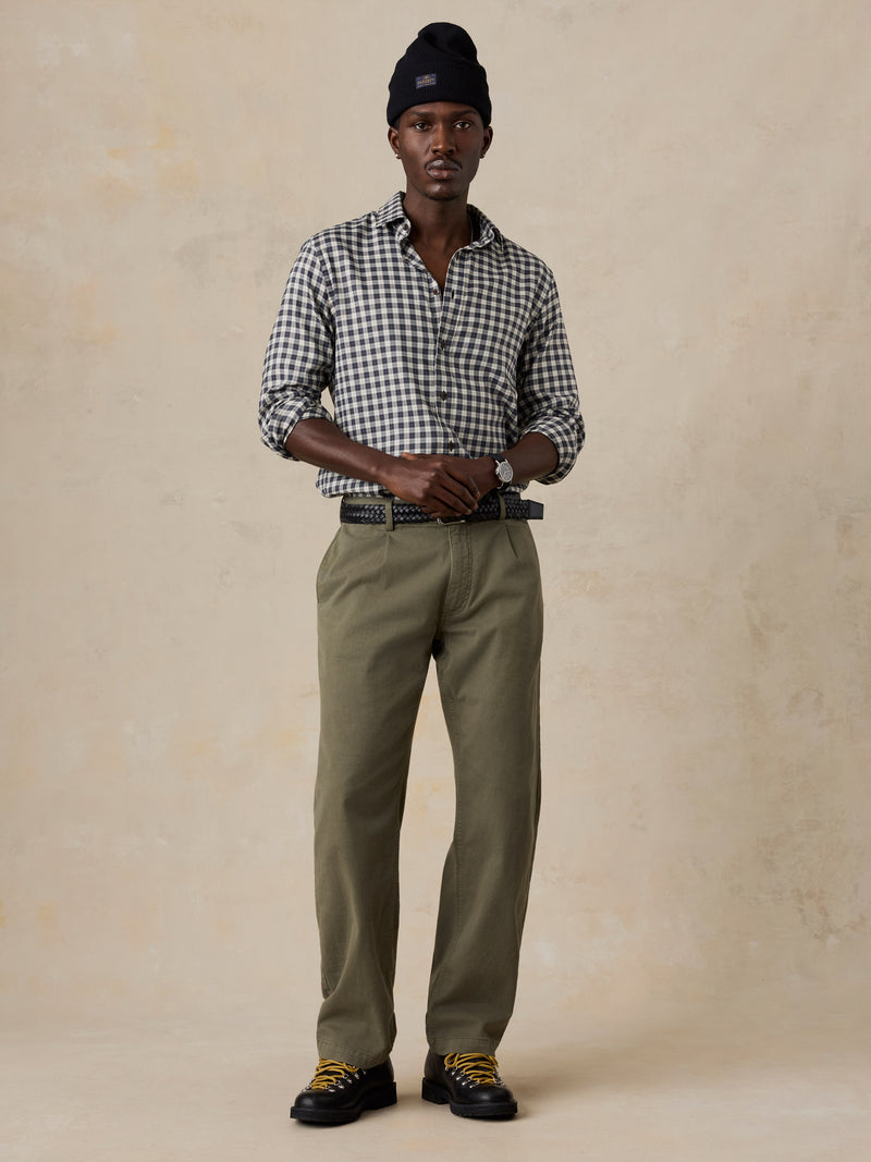 Soft Twill Movement Shirt - Charcoal Snow Plaid