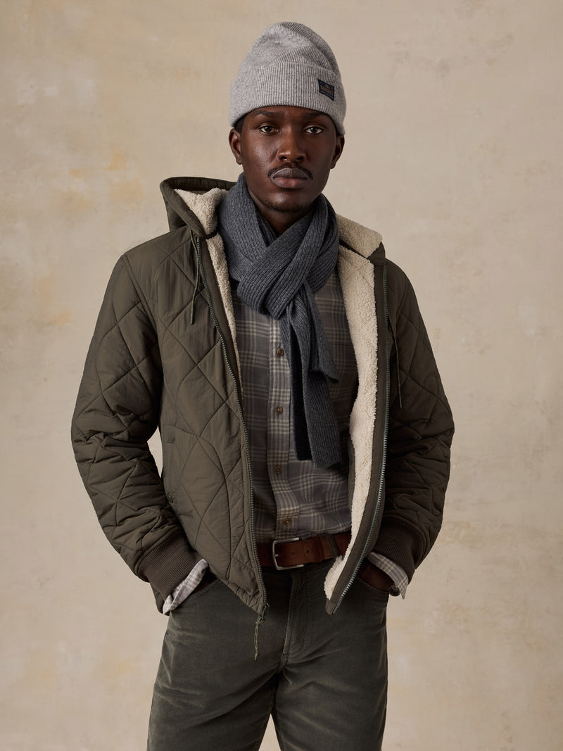 Quilted Hooded Jacket - Dusk Forest