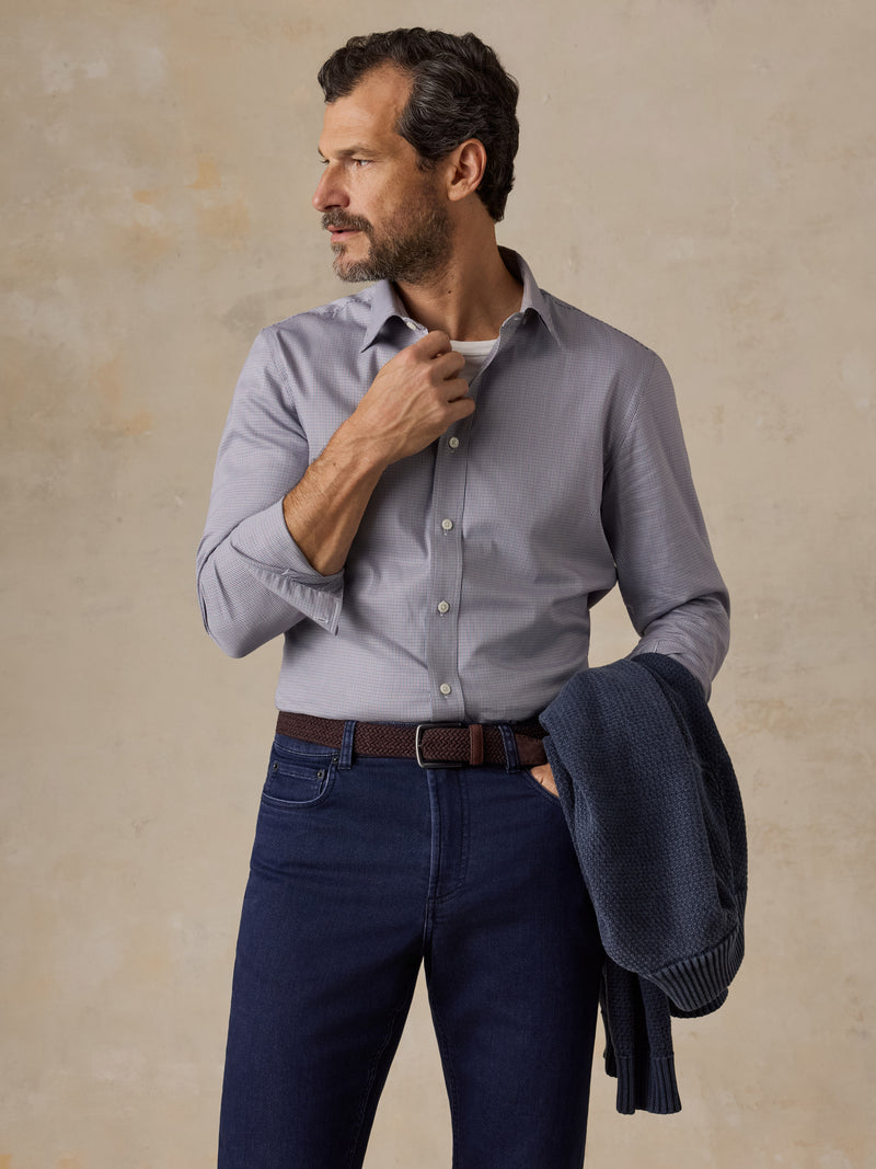 The Movement Shirt - Berry Navy Pincheck
