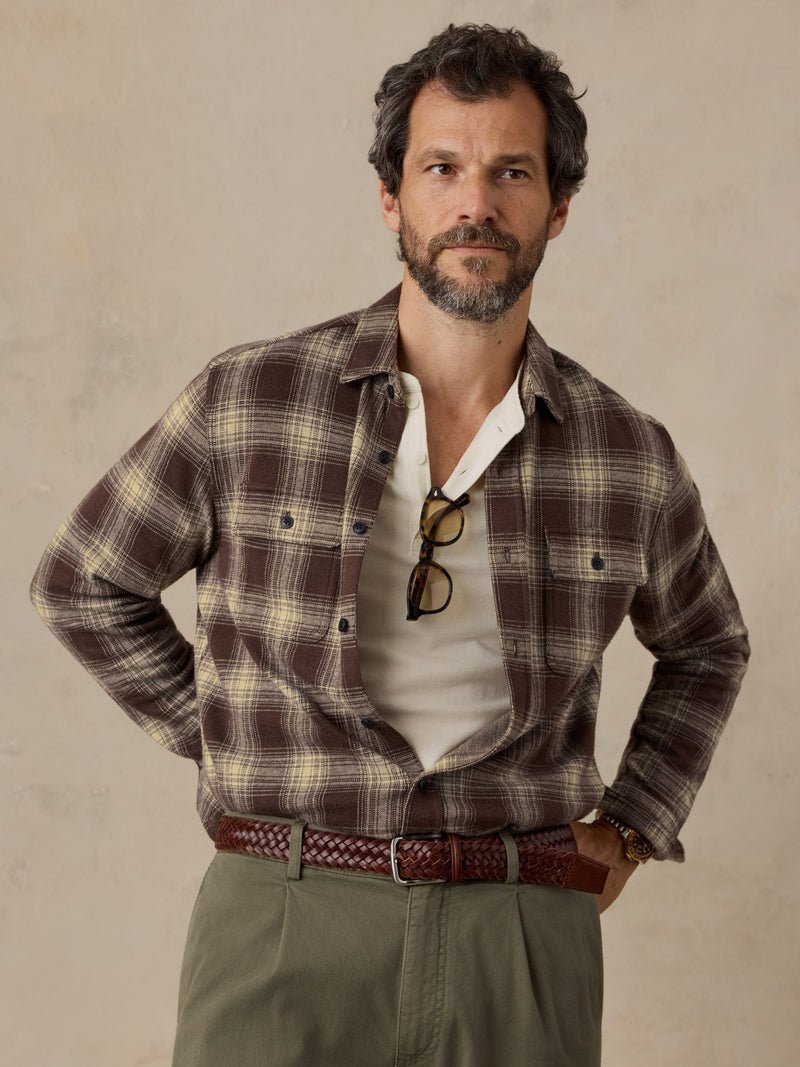 Legend Sweater Shirt - Walnut Ombre Plaid