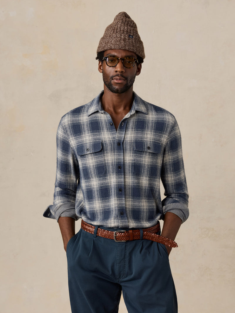 Legend Sweater Shirt - Navy Ombre Plaid