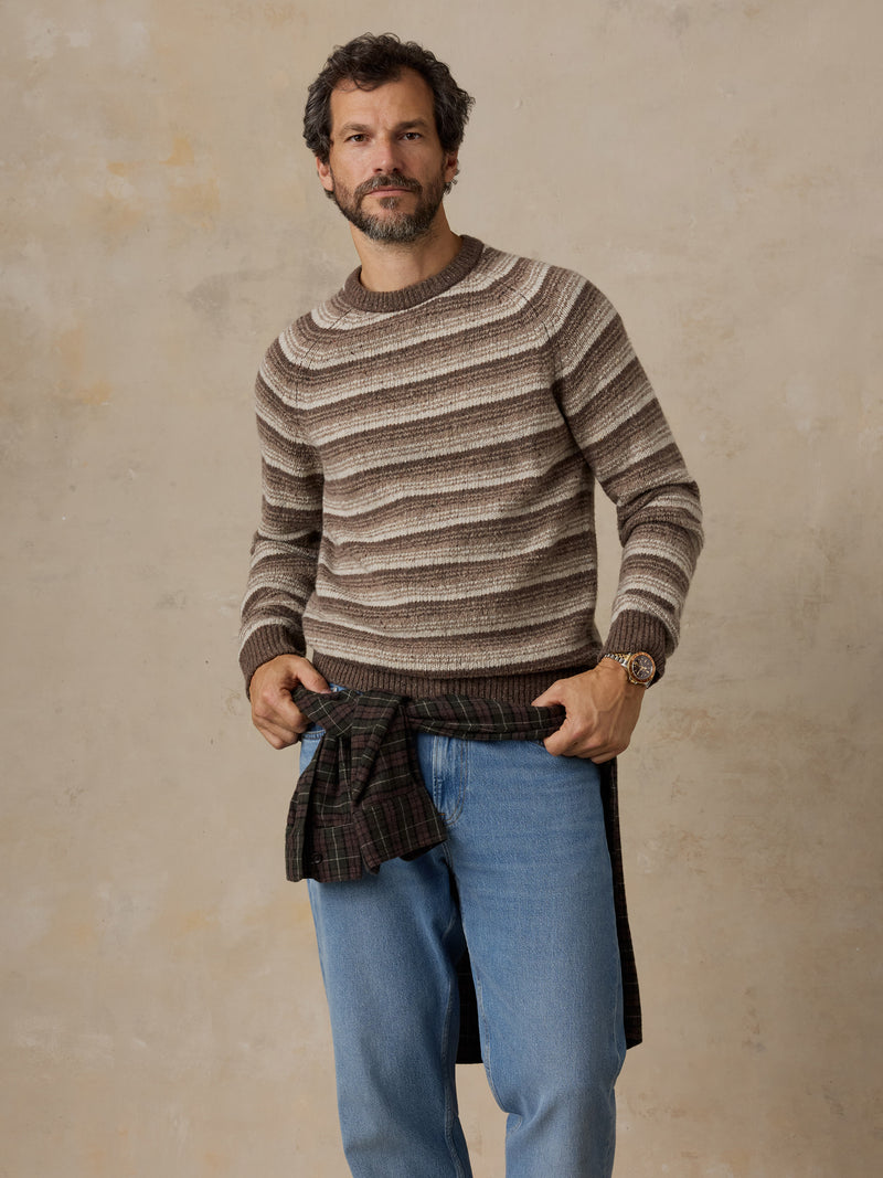 Donegal Crew Sweater - Prairie Dune Stripe