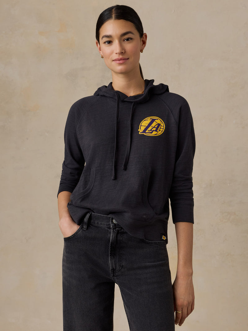 LA Lakers Sunwashed Organic Hoodie - Washed Black