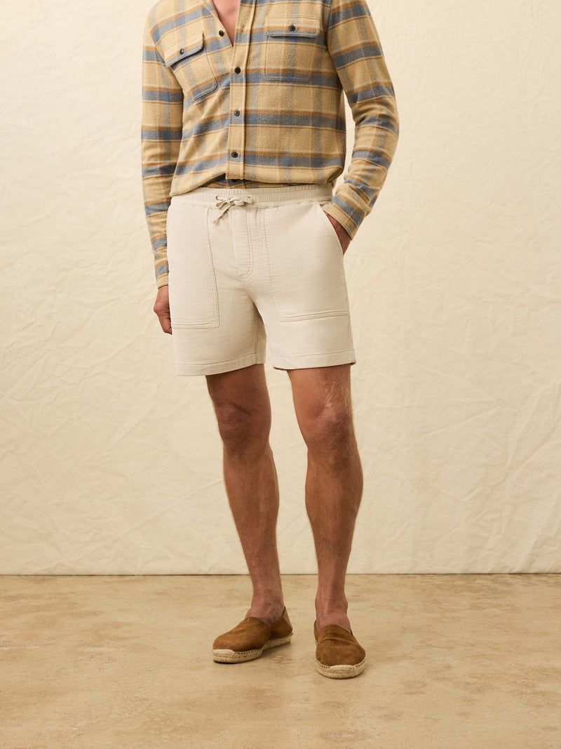 Corduroy Drawstring Utility Short - Plaza Stone