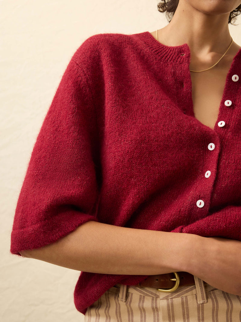 Après Alpaca Cardigan - Wine Rust