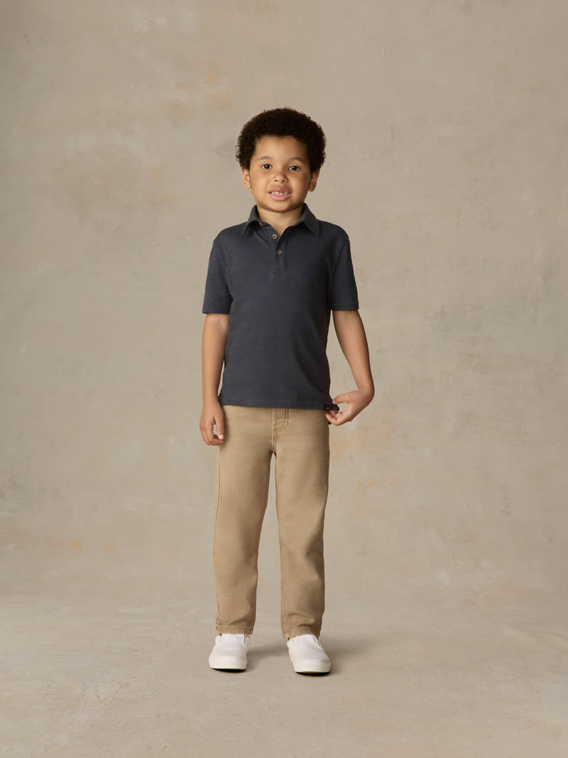 Little Kids Sunwashed T-Shirt Polo - Dune Navy