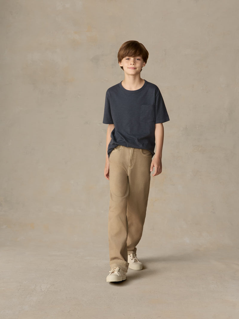 Big Kids Stretch Terry 5-Pocket Pant - Desert Khaki