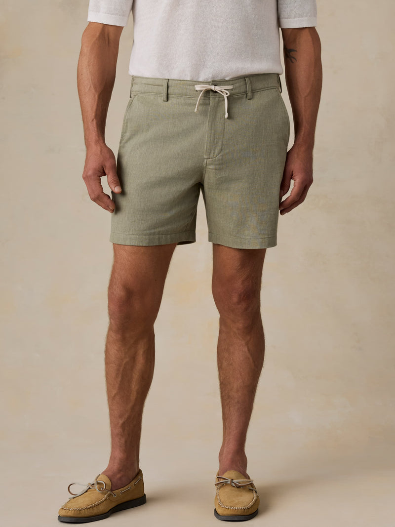 Movement Linen Short - Sage Cliff