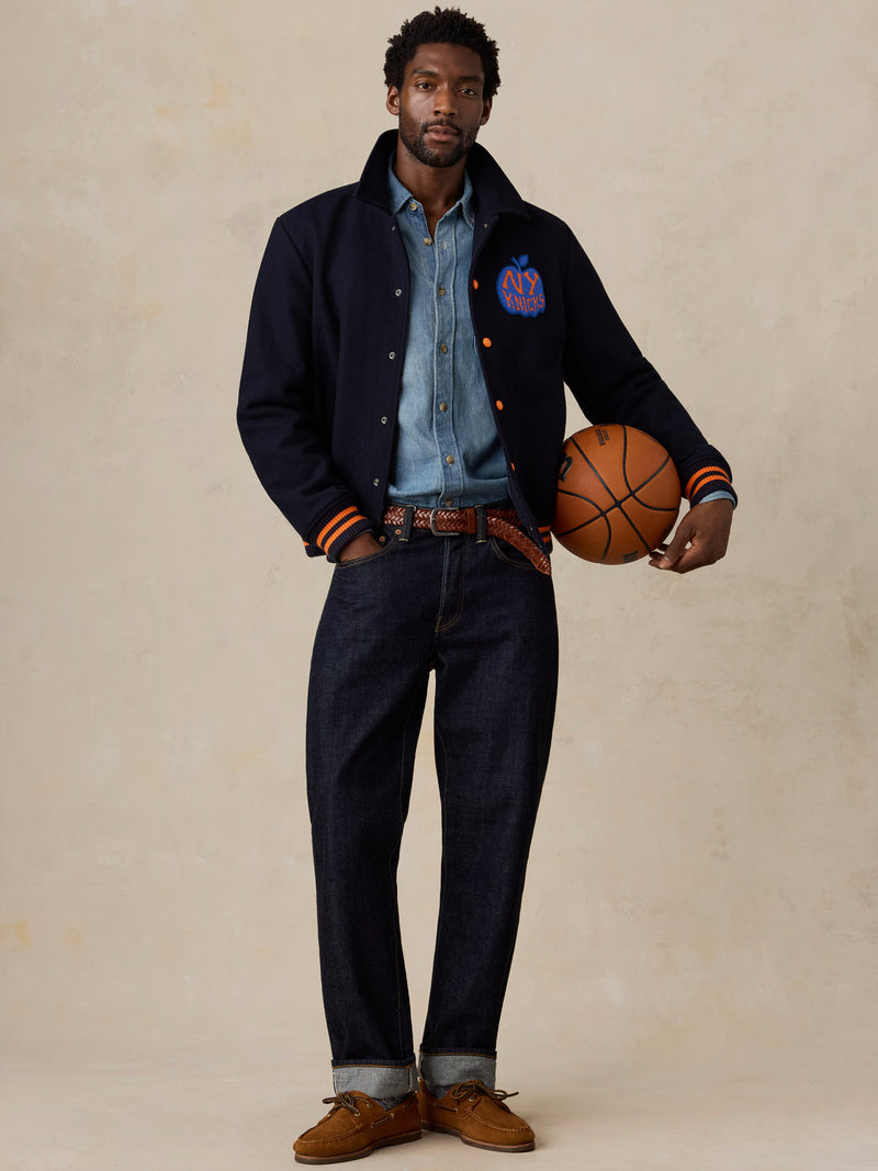 NY Knicks Varsity Jacket - Dark Navy