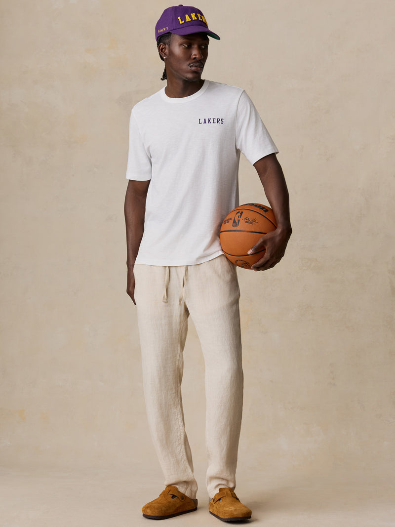 LA Lakers Sunwashed Regenerative Tee - White