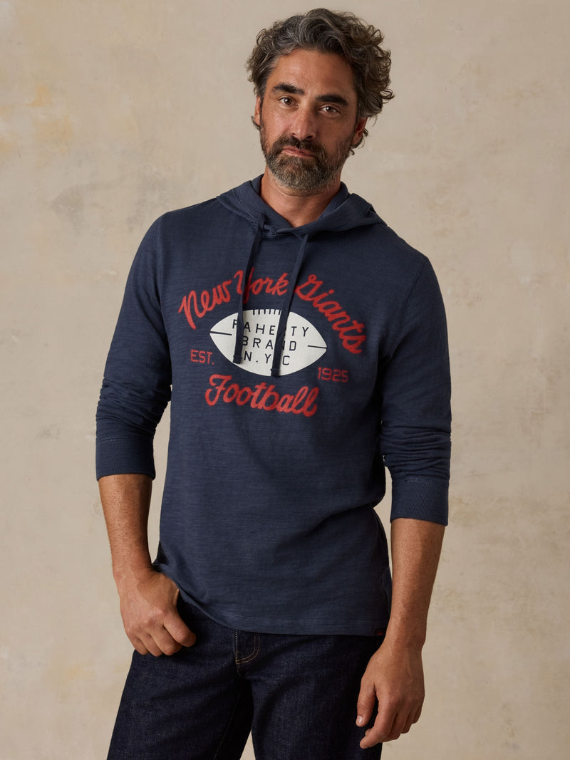 NY Giants Sunwashed Organic Hoodie - Blue Nights