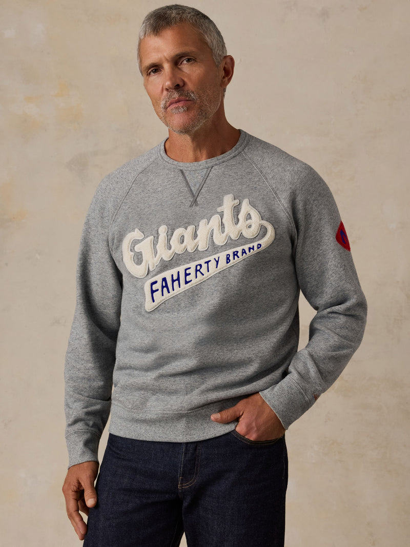 NY Giants High Standard Fleece Crew - Pebble Grey Heather