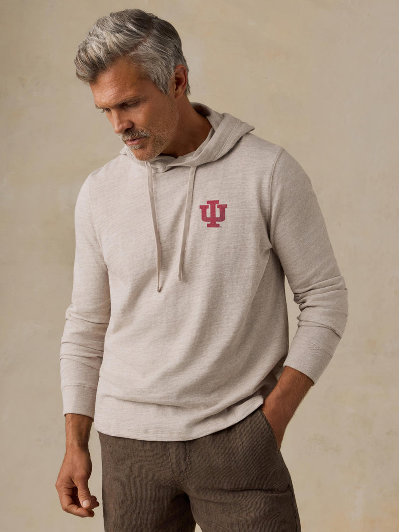 Indiana University Sunwashed Organic Hoodie - Oat Plains Heather