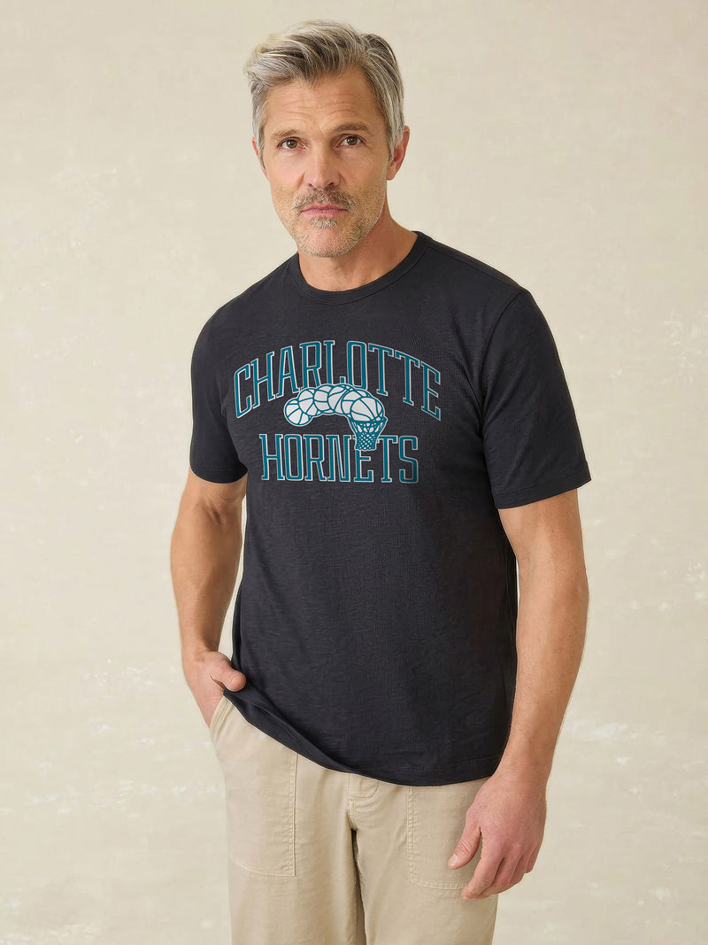 Charlotte Hornets Sunwashed Regenerative Tee - Ridge Black