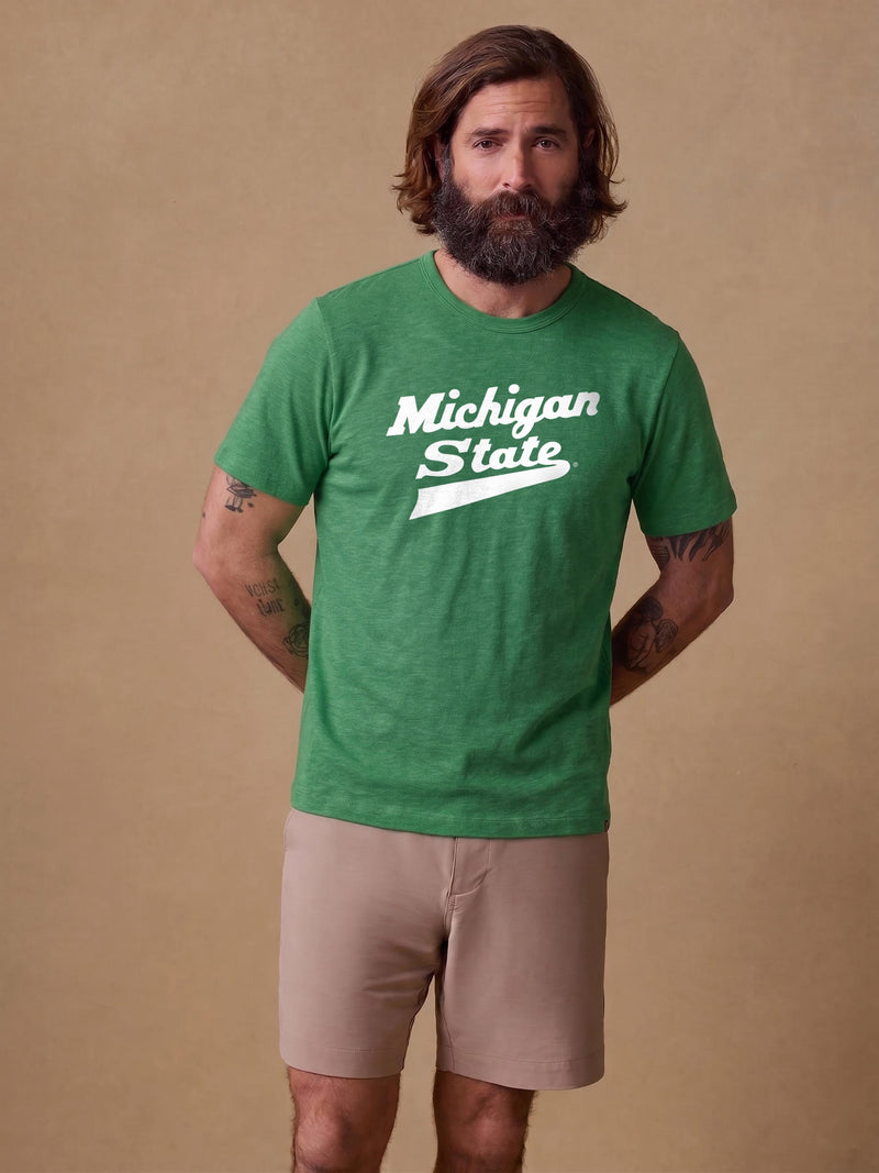 Michigan State Sunwashed Tee - Green Meadow
