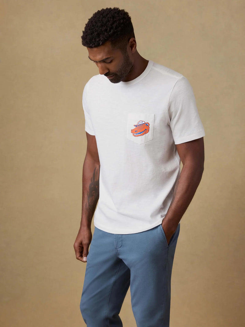 University of Florida Sunwashed Regenerative Pocket Tee - White