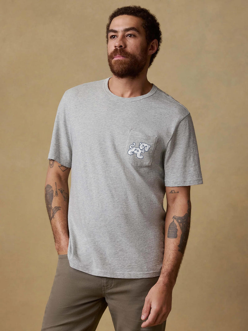 Penn State Sunwashed Regenerative Pocket Tee - Granite Heather