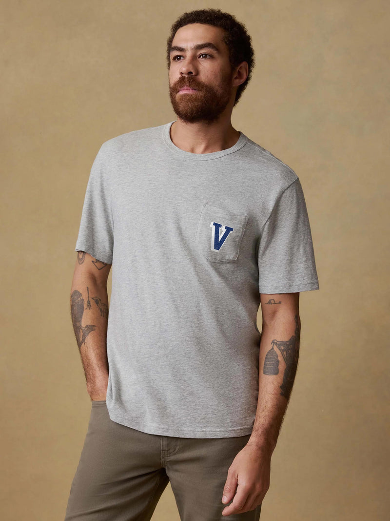 Villanova University Sunwashed Regenerative Pocket Tee - Granite Heather