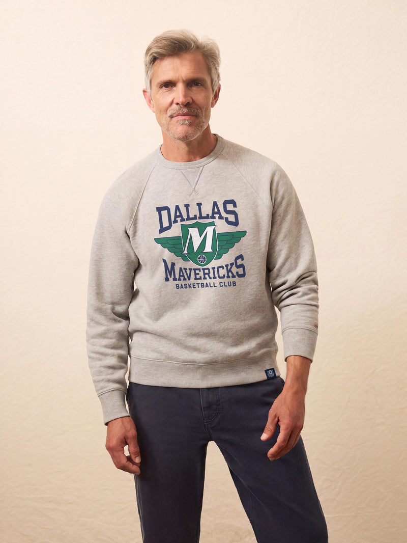 Dallas Mavericks High Standard Fleece Crew - Silver Ash Heather