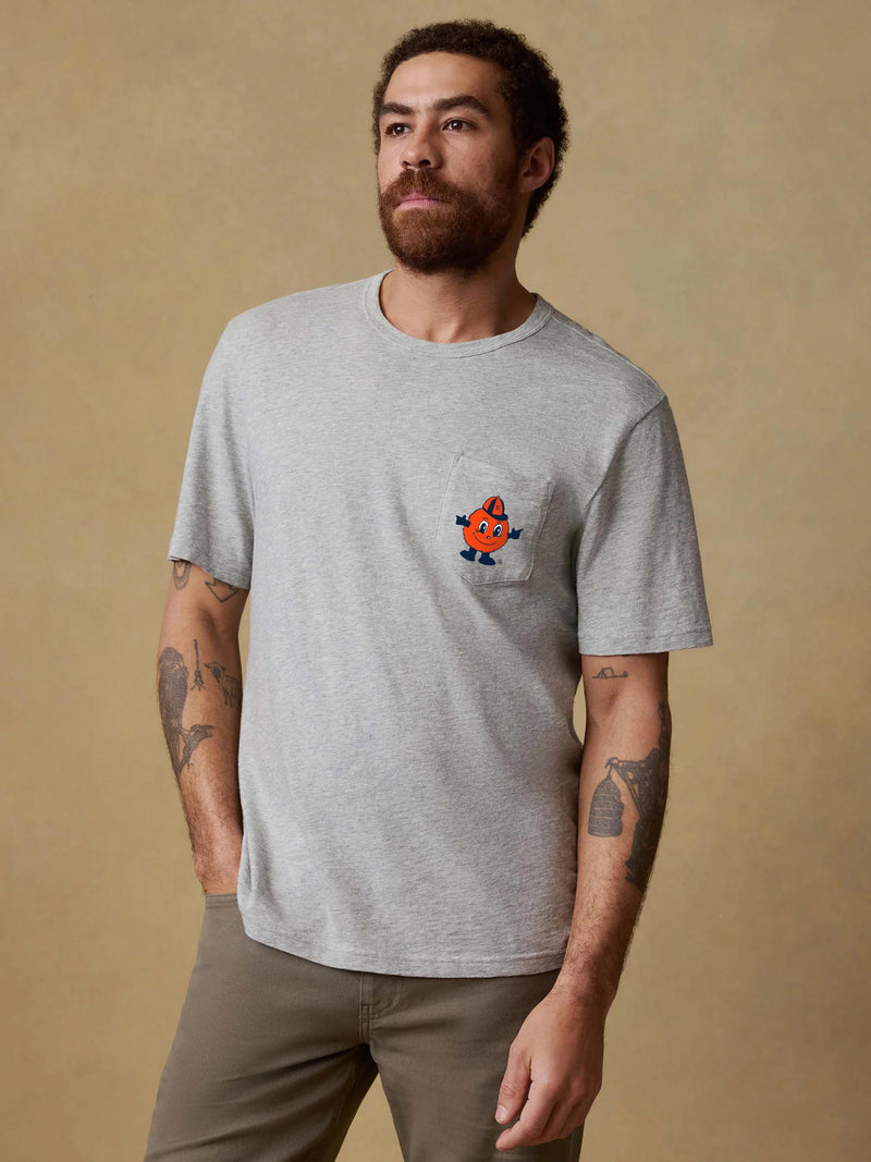 Syracuse University Sunwashed Regenerative Pocket Tee - Granite Heather