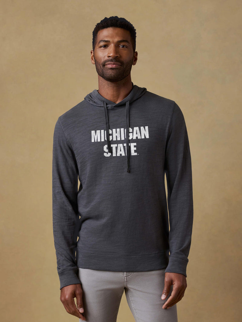 Michigan State Sunwashed Organic Hoodie - Graphite