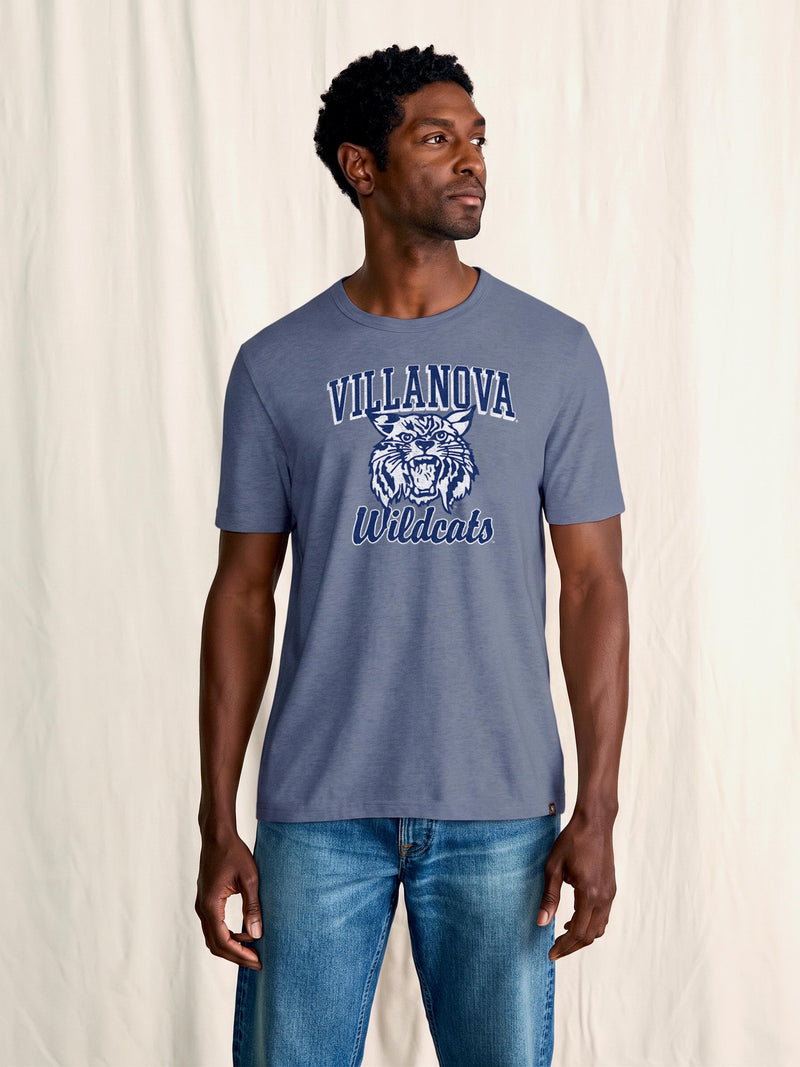 Villanova University Sunwashed Regenerative Tee - Blue Shore