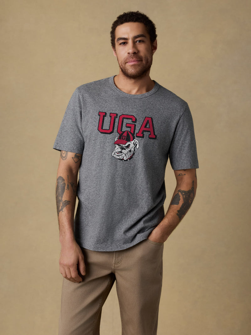 University of Georgia Sunwashed Regenerative Tee - Pebble Grey Heather