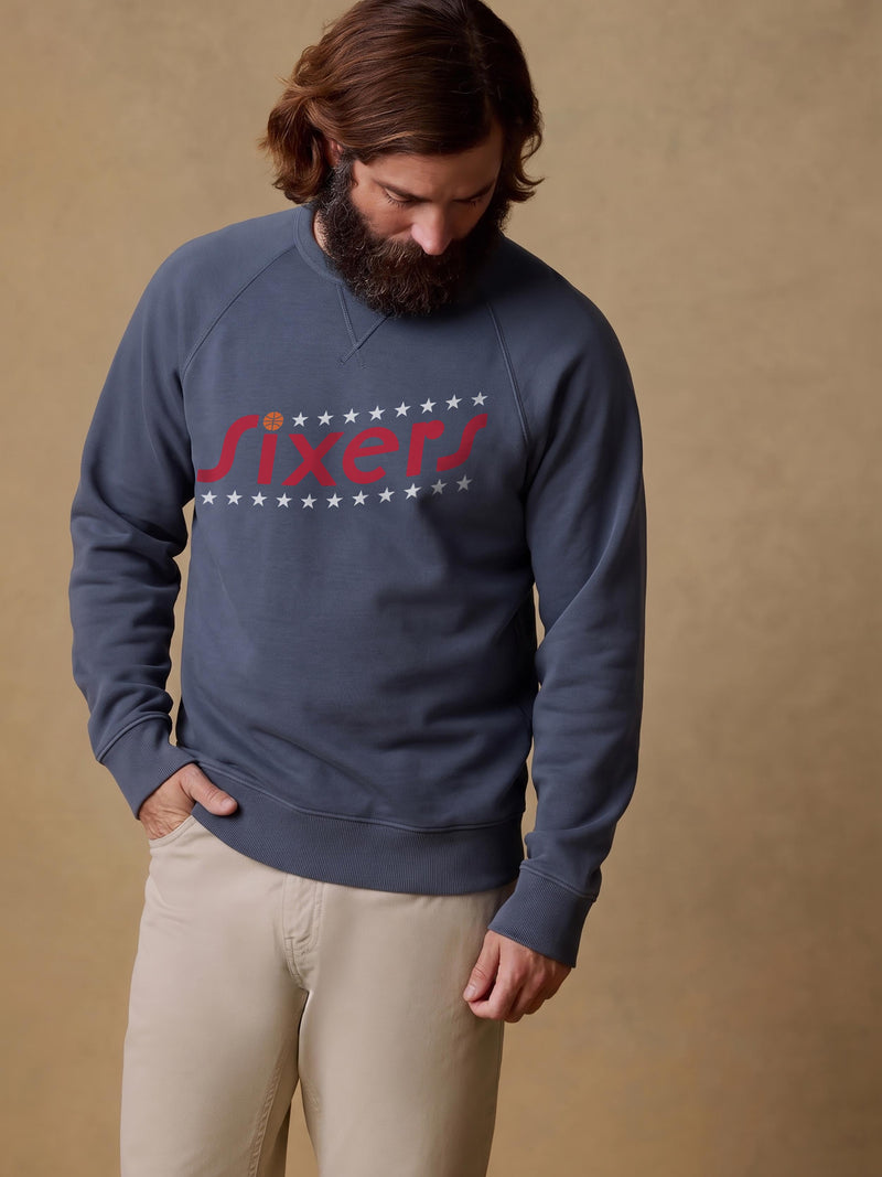 Philadelphia 76ers High Standard Fleece Crew - Blue Nights