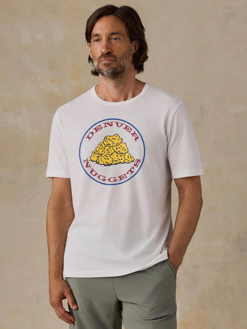 Denver Nuggets Sunwashed Regenerative Tee - White