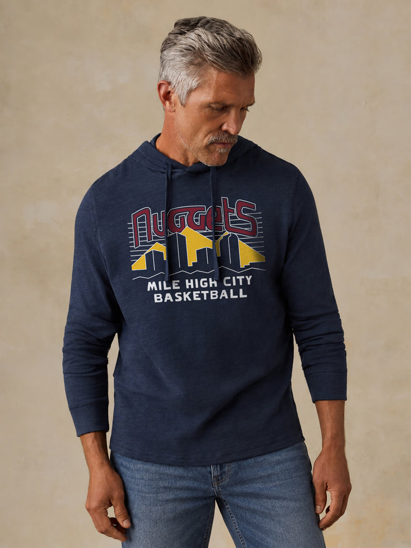 Denver Nuggets Sunwashed Organic Hoodie - Blue Nights