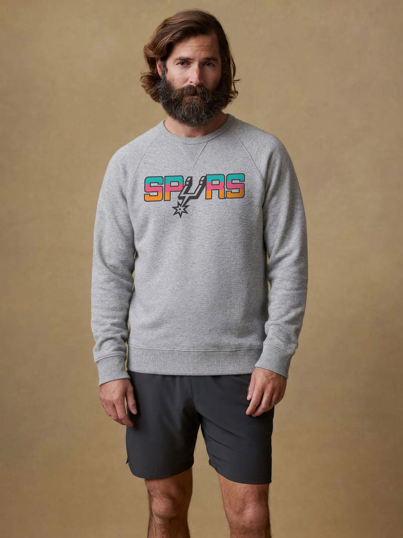 San Antonio Spurs High Standard Fleece Crew - Silver Ash Heather