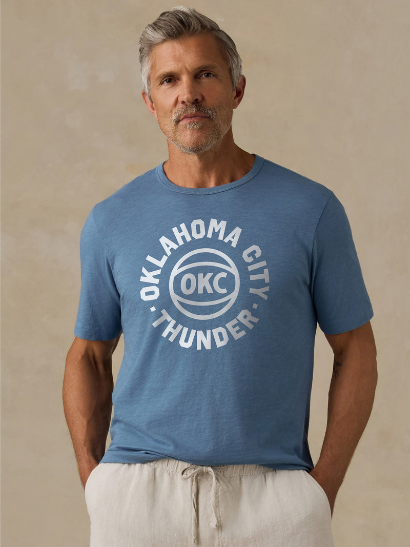 Oklahoma City Thunder Sunwashed Regenerative Tee - Blue Shore
