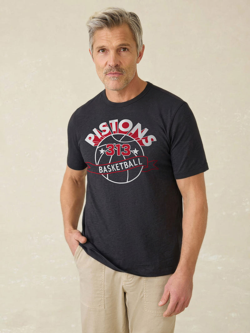 Detroit Pistons Sunwashed Regenerative Tee - Ridge Black