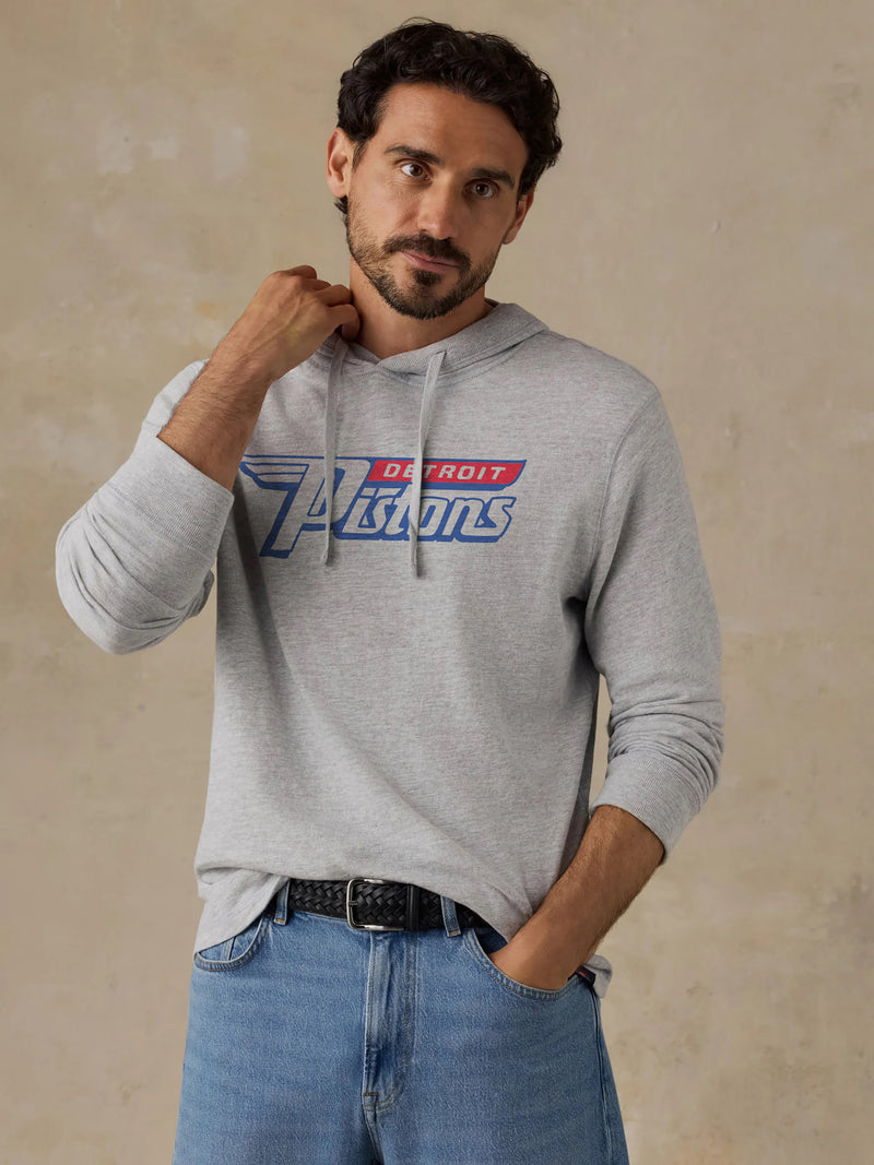 Detroit Pistons Sunwashed Organic Hoodie - Light Grey Heather