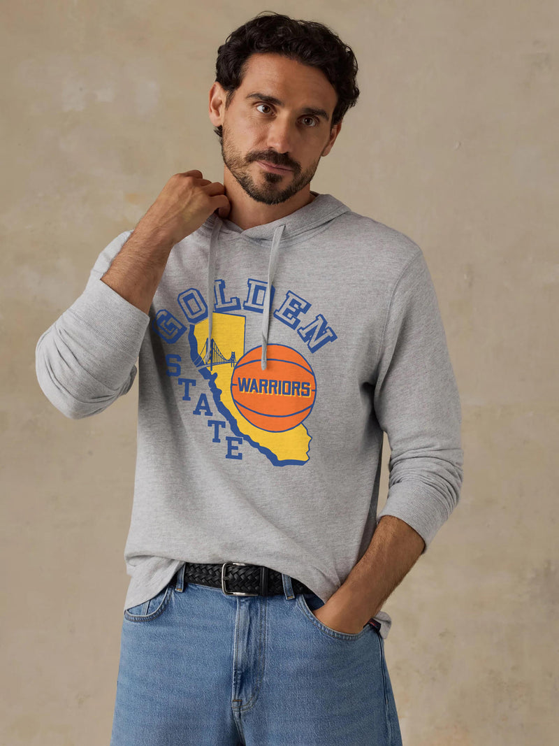 Golden State Warriors Sunwashed Organic Hoodie - Light Grey Heather