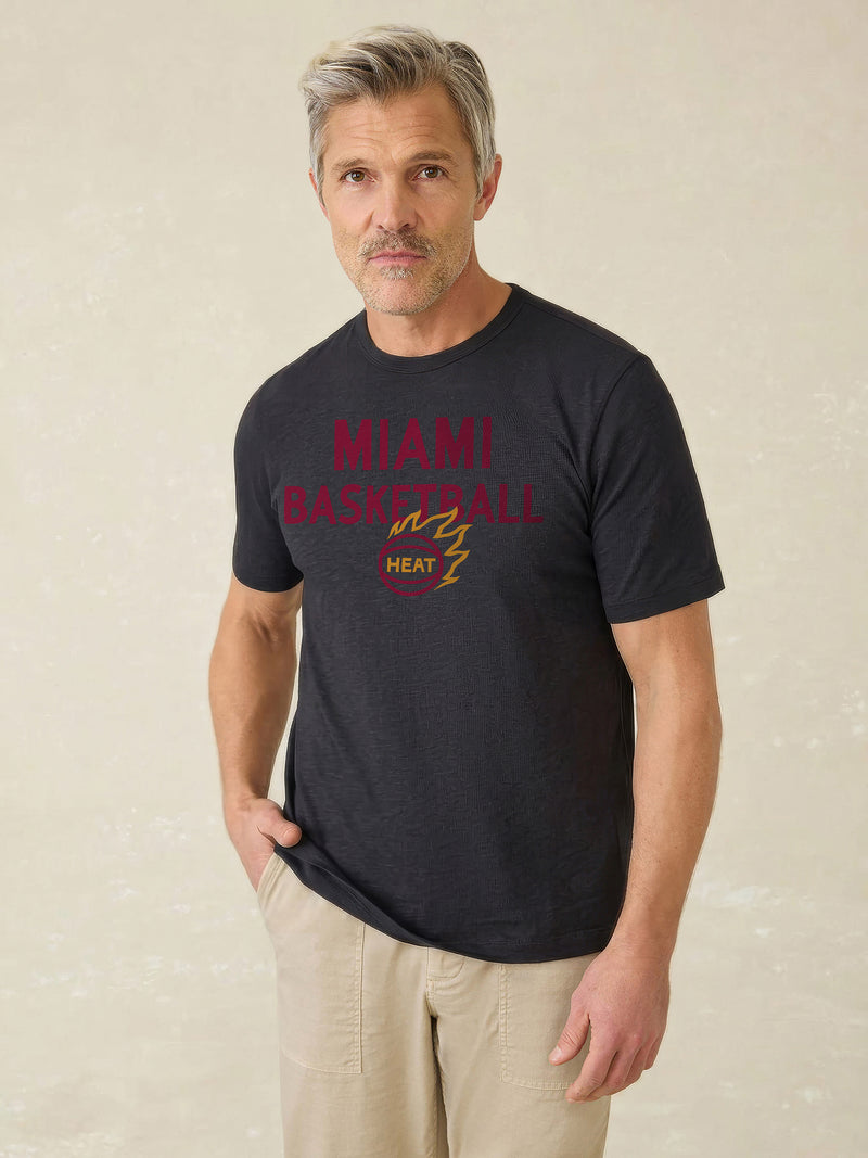 Miami Heat Sunwashed Regenerative Tee - Ridge Black