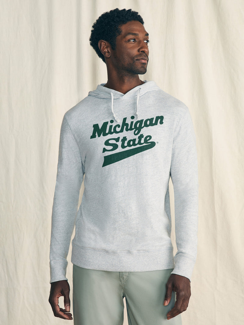 Michigan State Sunwashed Organic Hoodie - Light Grey Heather
