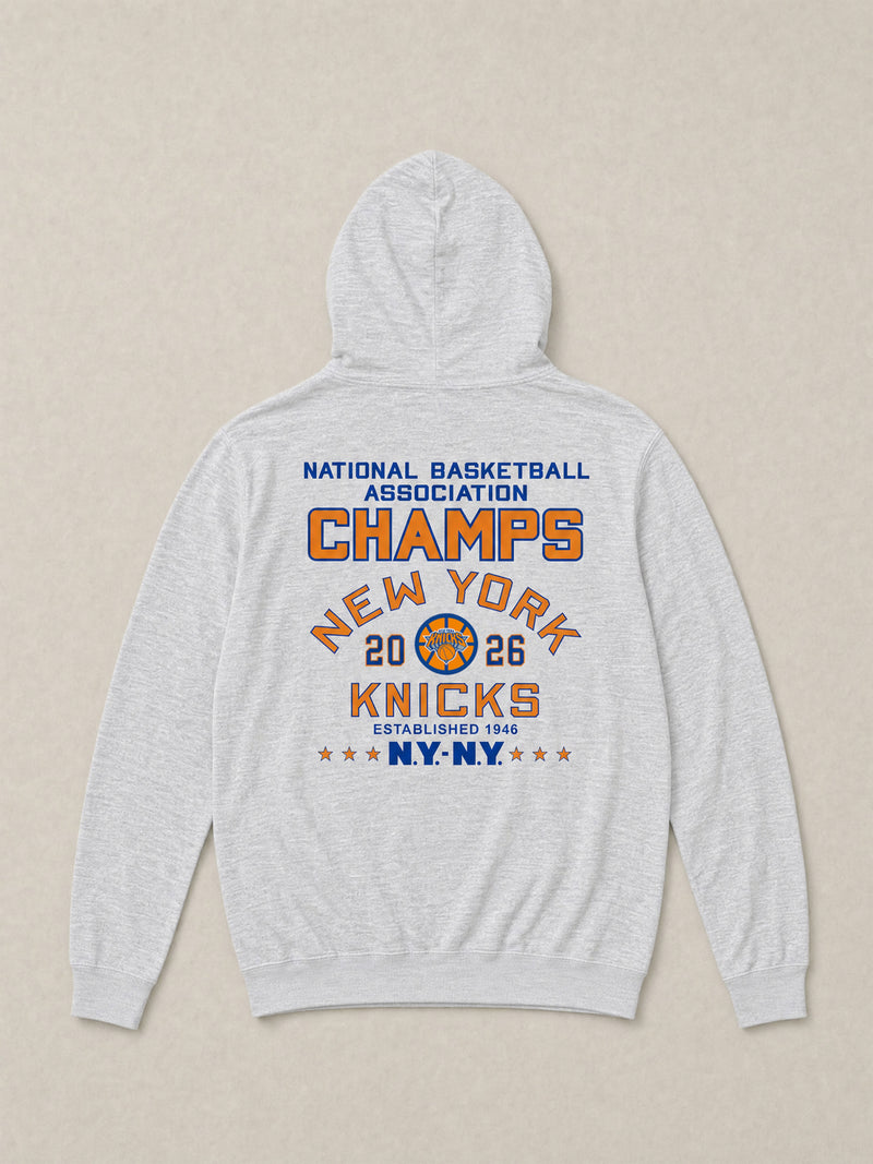 NY Knicks Sunwashed Organic Hoodie - Light Grey Heather