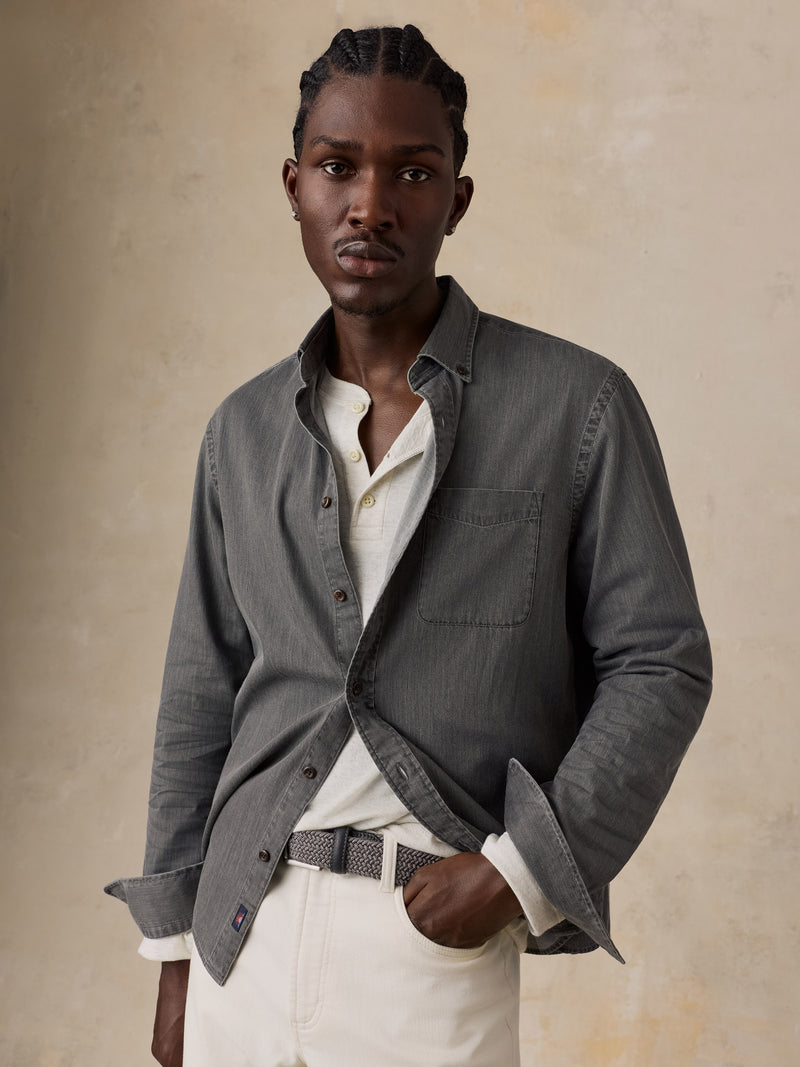Patina Chambray Shirt - Charcoal Shores