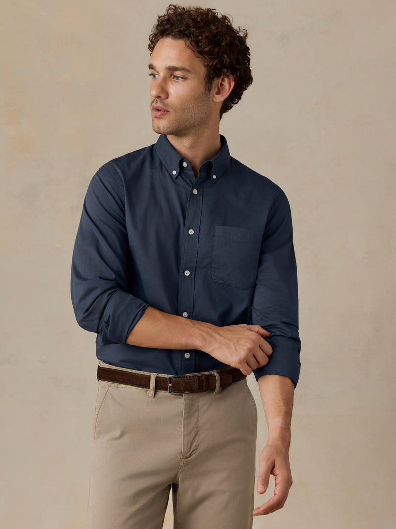 Long-Sleeve Weightless Cotton Shirt - Abyss Navy