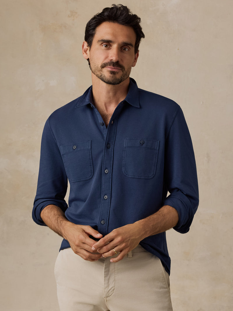 Field Knit Shirt - Abyss Navy