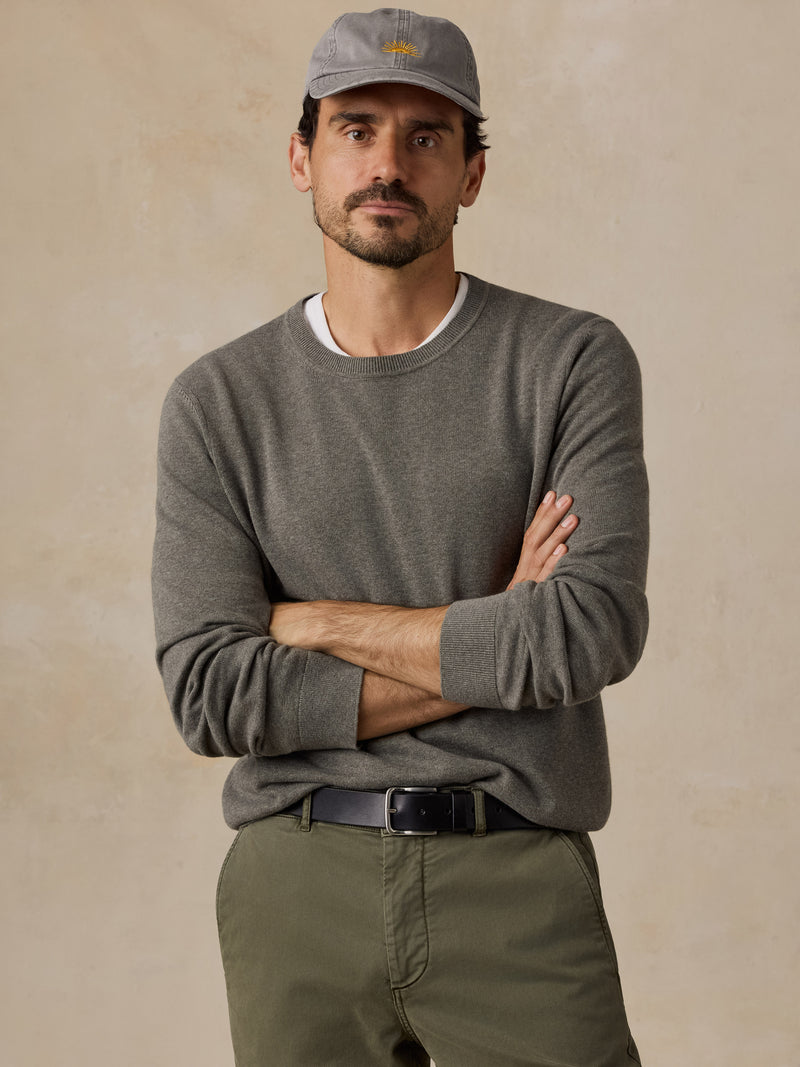 Long-Sleeve Sweater Tee - Olive Range Melange