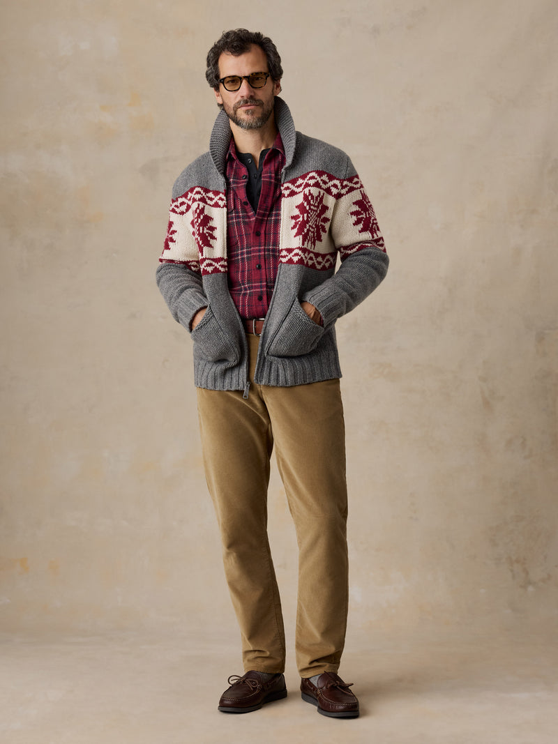 Winter Zip Cardigan - Cranberry Peak Snowfall
