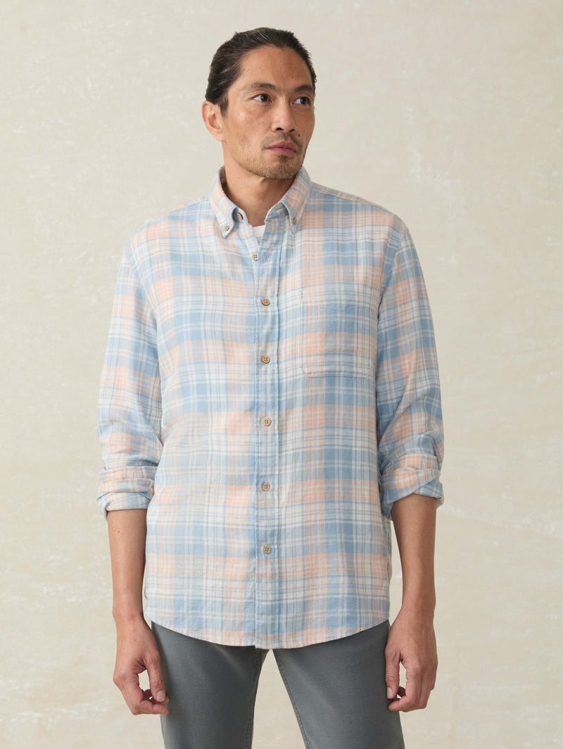 Long-Sleeve Breeze Shirt - Coral River Plaid