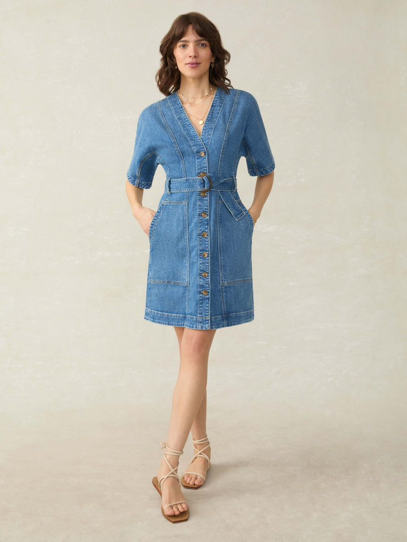 Denim Camille Mini Dress - Sedona Blue Wash