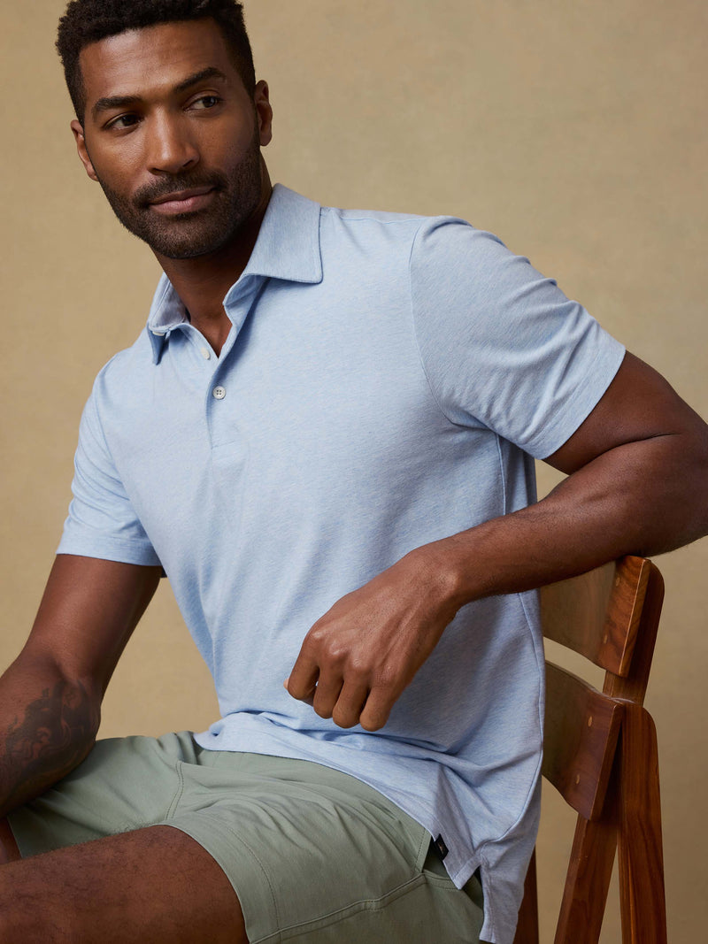 Short-Sleeve Movement Polo - Cardiff Blue Heather