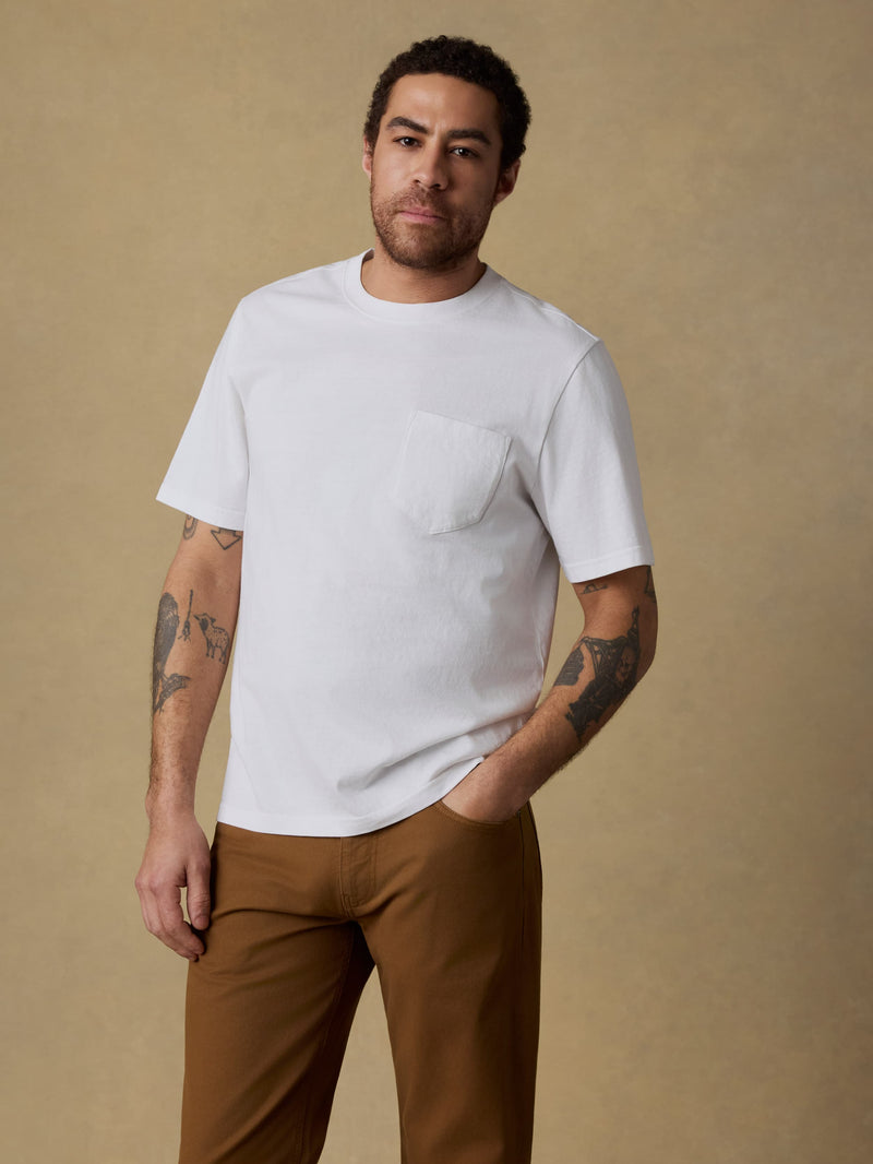 Short-Sleeve Recycled Cotton Tee - Pure White