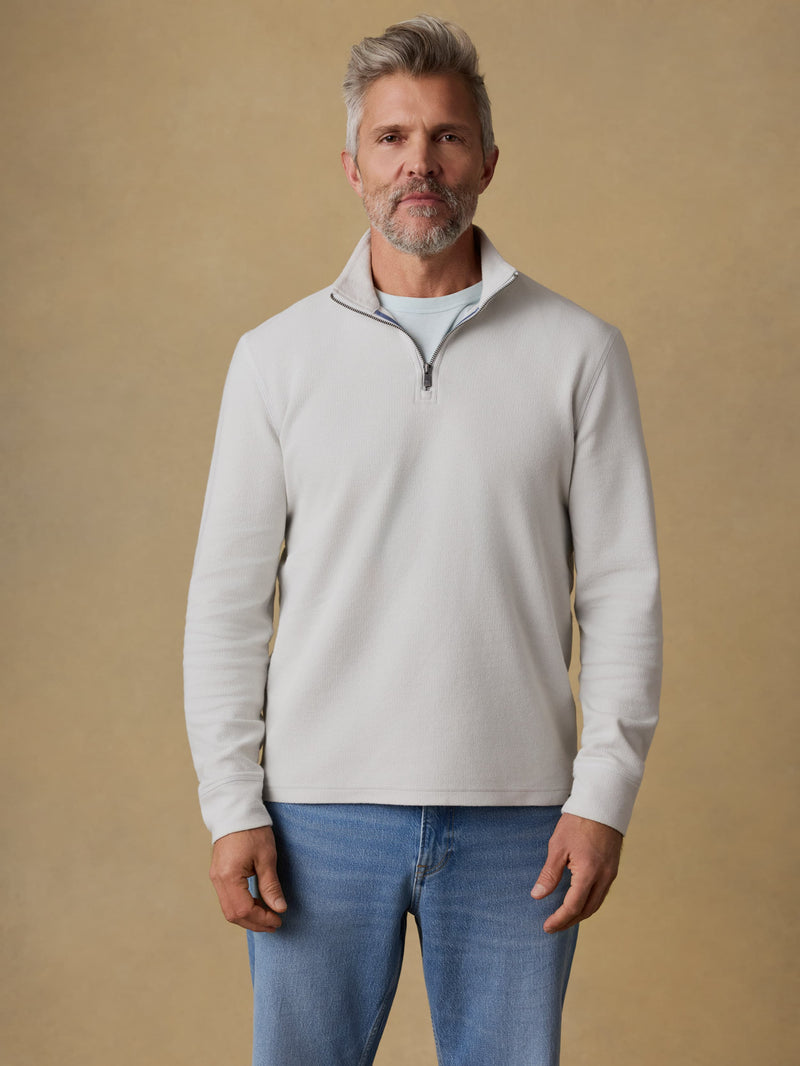 Highland Knit Quarter Zip - Ice Grey
