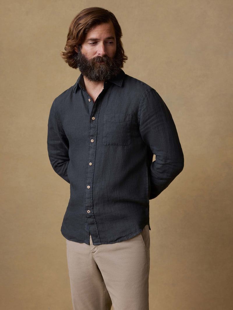 Laguna Linen Shirt - Washed Black