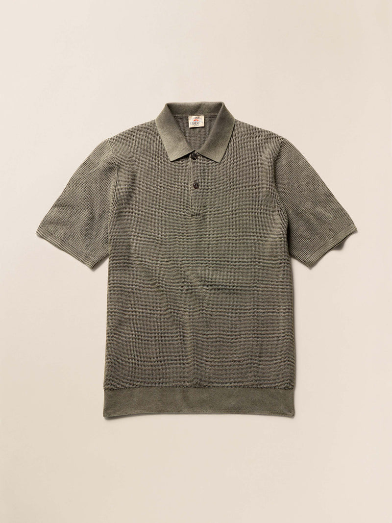 Short-Sleeve Sunwashed Sweater Polo - Pine Ridge